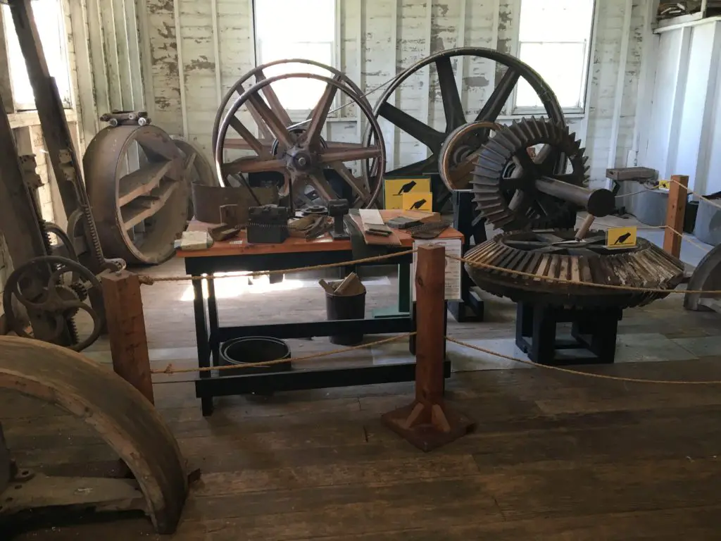 Display of Mills parts in Thompson Mills