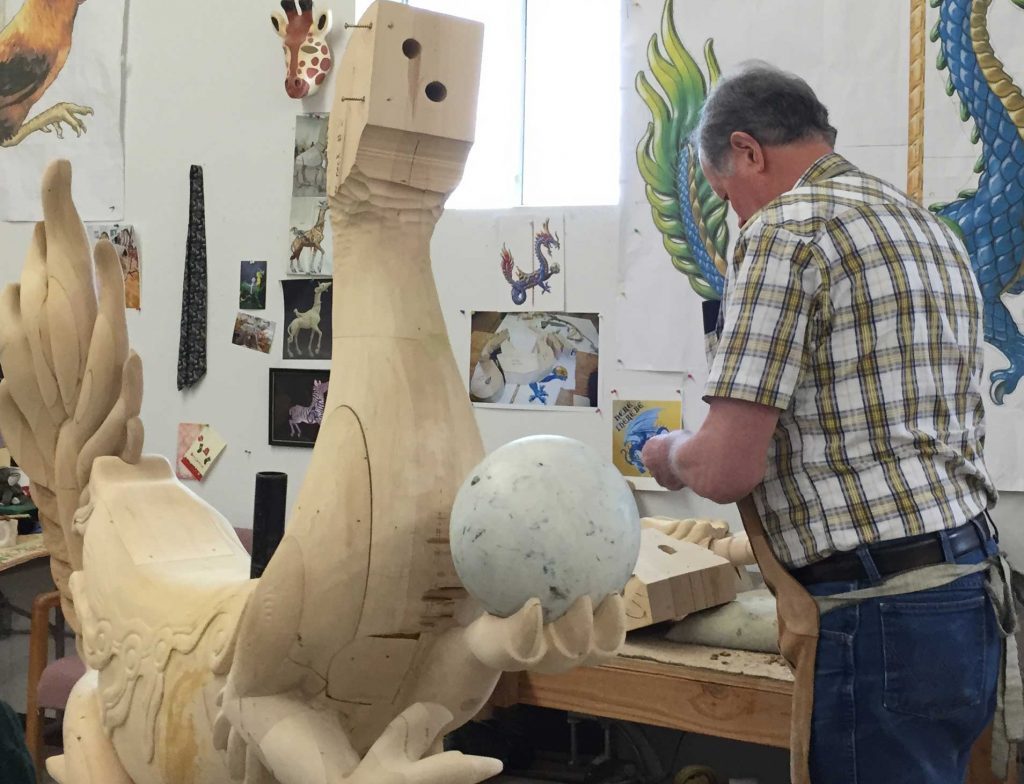 Carver working his magic at Albany Carousel in Oregon