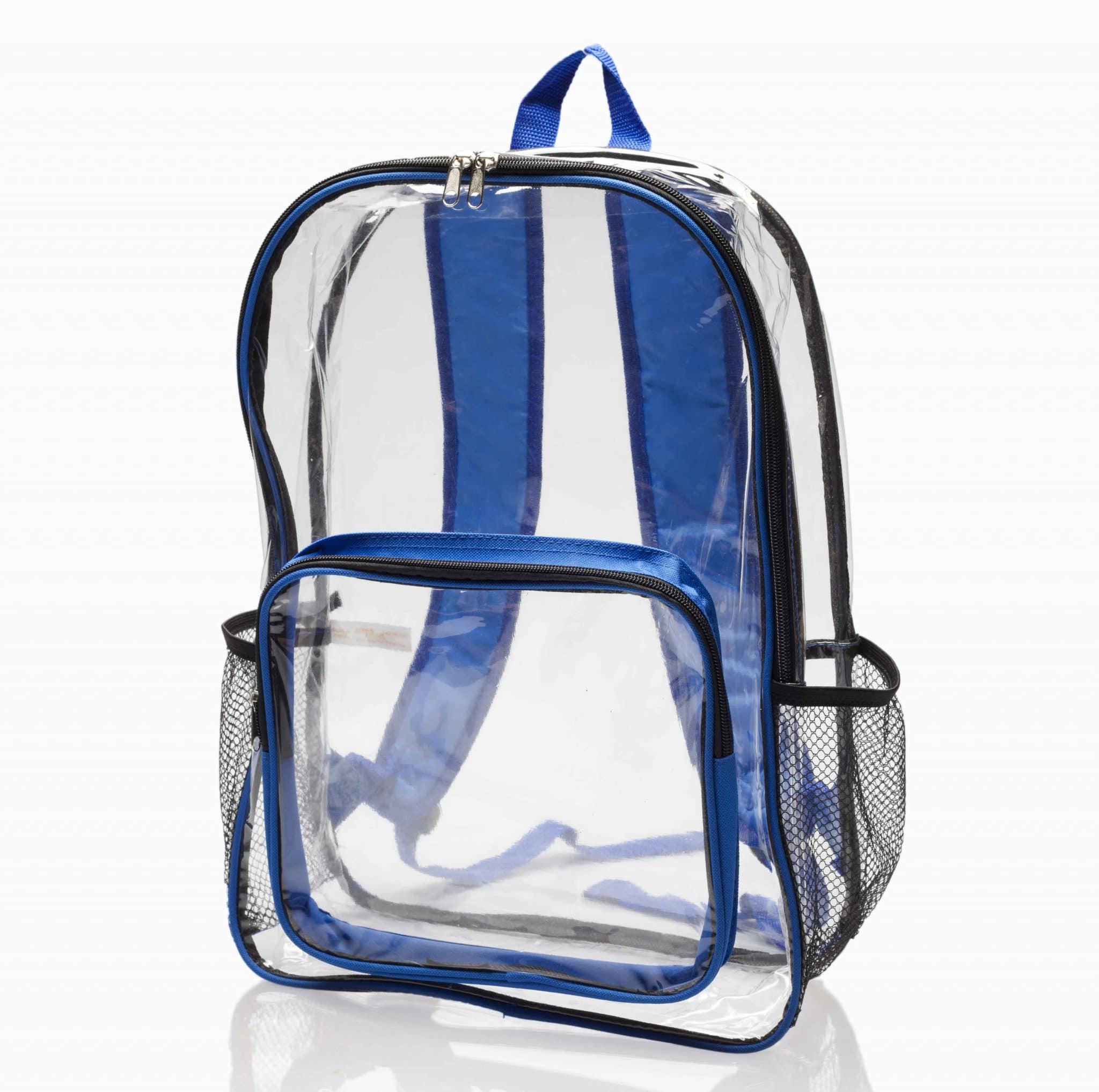 Transparent backpack on white background: a good addition to your Disney World packing list