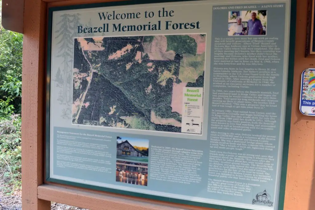 Sign in the entrance of Beazell Memorial Forest