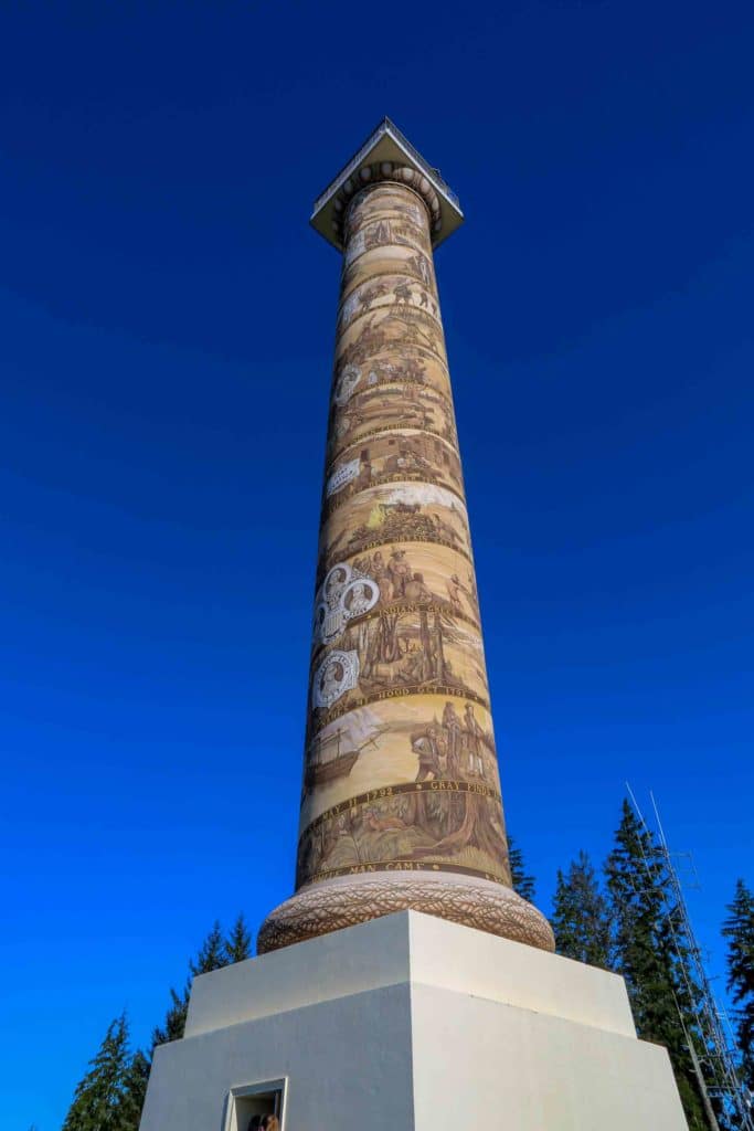 Pictures painted on Astoria Column oregon