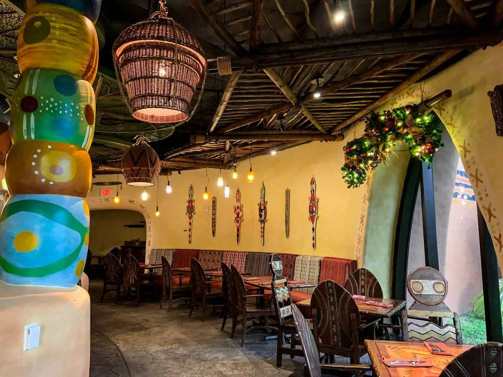 Interior shot of Sana Restaurant located  at the Animal Kingdom onsite hotel at Disney World.