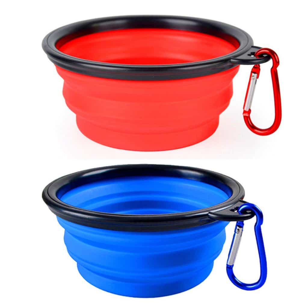 2 pack collapsible bowls for your dog gear travel bag