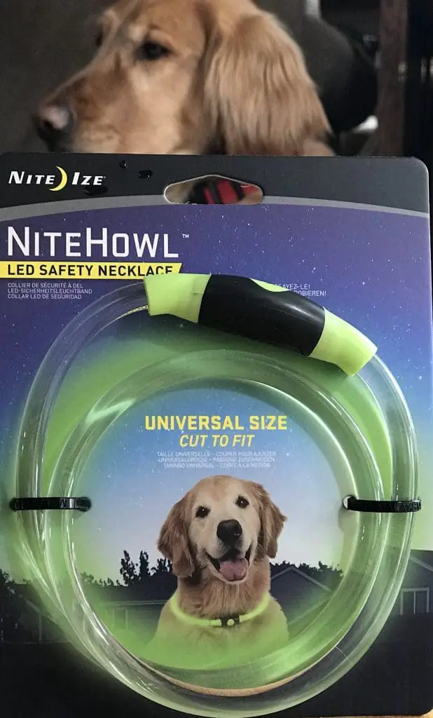 Lighted color in packaging with Golden retriever in the background