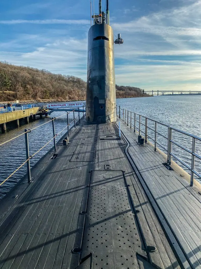 View of the USS Nautilus from the entry platform.