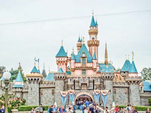 Disneyland castle gray sky