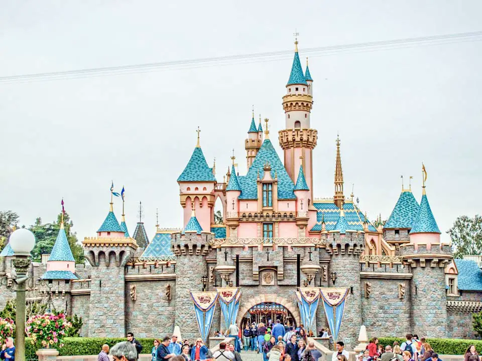 Disneyland castle gray sky