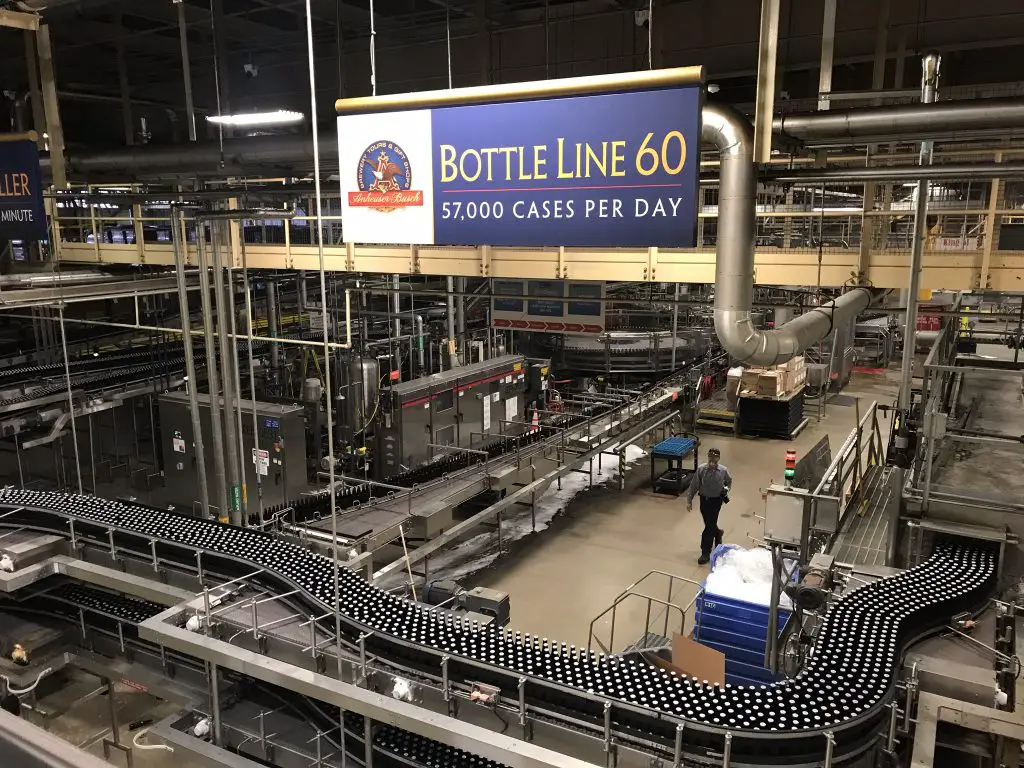 Bottling line at Budweiser Brewery
