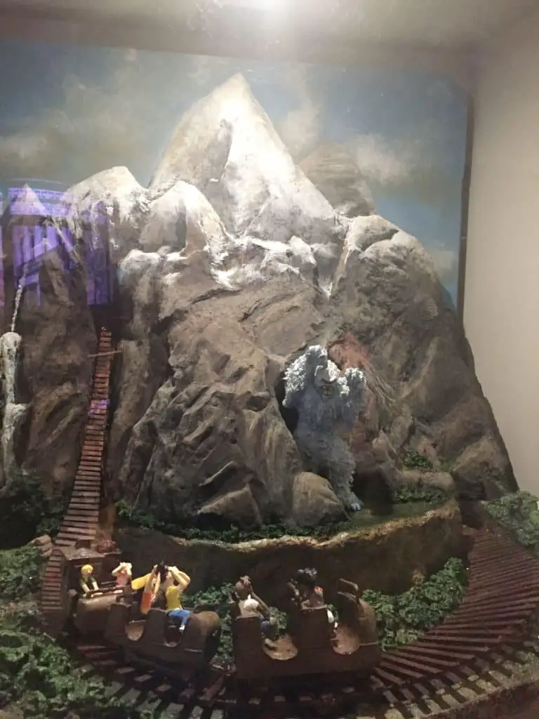 Model of the Expedition Everest ride. Yeti ride at Disney World