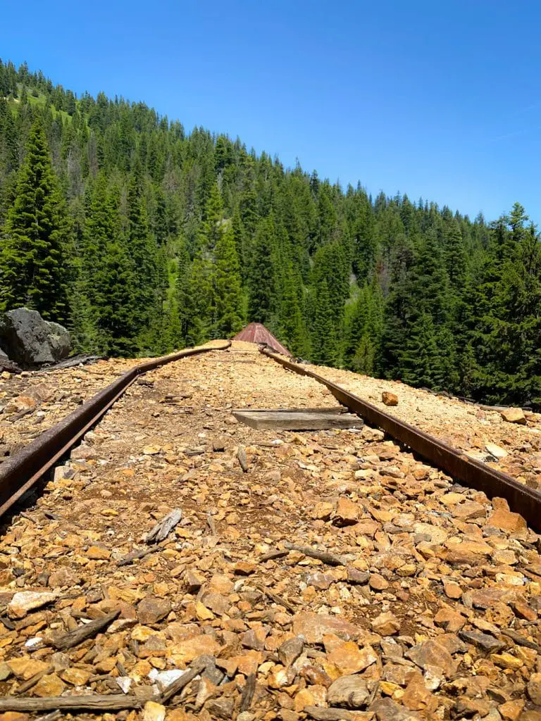 Bohemia Mine cart tracks are a great thing to see during an Oregon fall
