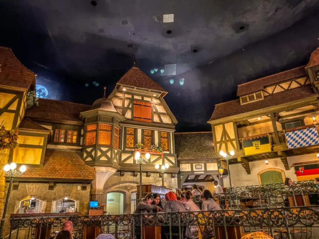 It's always Oktoberfest at Biergarten, one of the best places to eat at Disney World