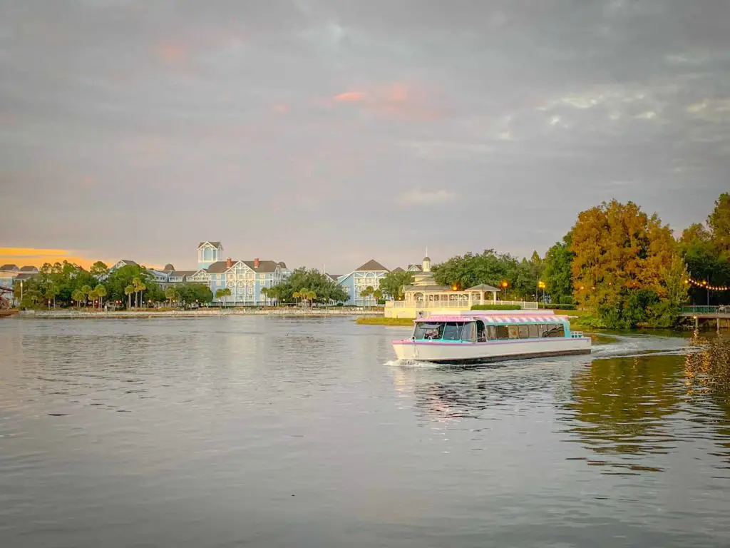 Don't be afraid to use Disney World's internal transporation, like this boat, on your first time at Disney World