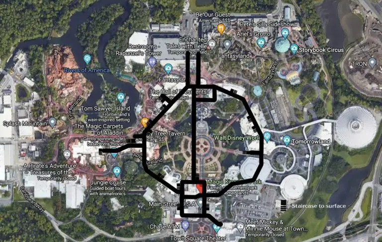 A Map of the Disney World Utilidors