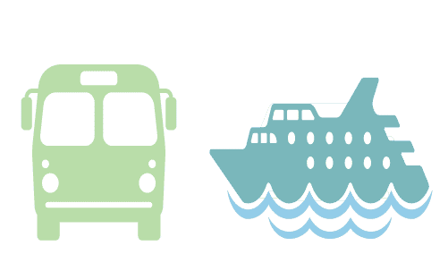 Disney World transportation bus and boat icons