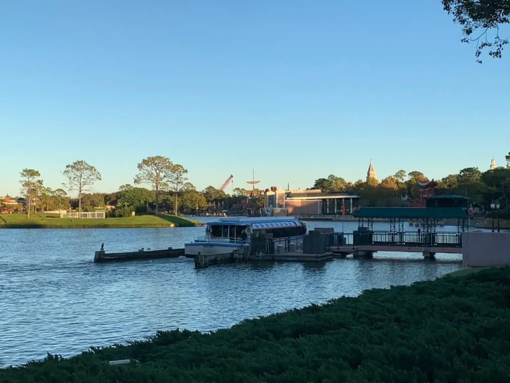 Disney World boat at the dock. 
