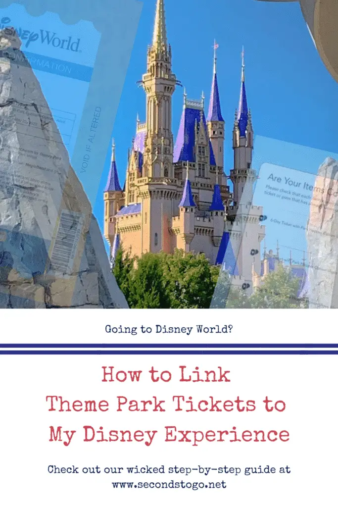 how to link theme park tickets with my disney experience pin