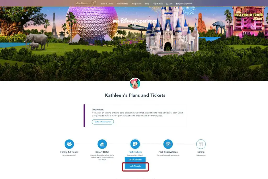 how to add undercover tourist tickets to my disney experience