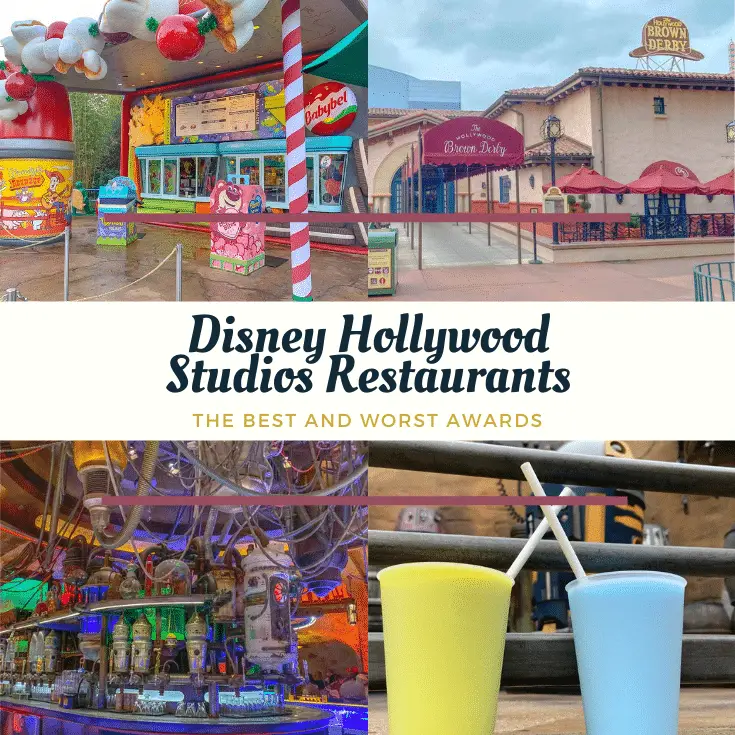 4 Disney Hollywood Studios restaurants with text that says, "Best Hollywood STudios restaurants."