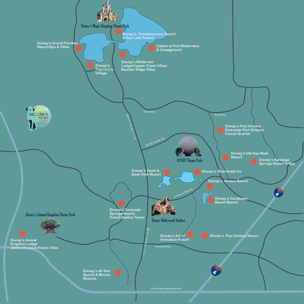 Map of Disney World Hotels on property