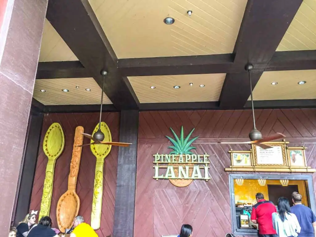 Disney Polynesian Pineapple Lanai serving Dole Whip