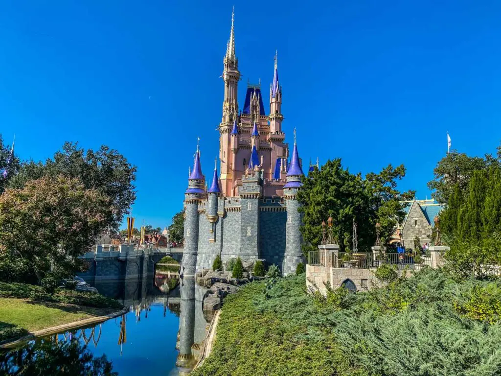 An exterior view of Cinderella's Castle, just one of the reasons guests consider the Magic Kingdom the best Disney park