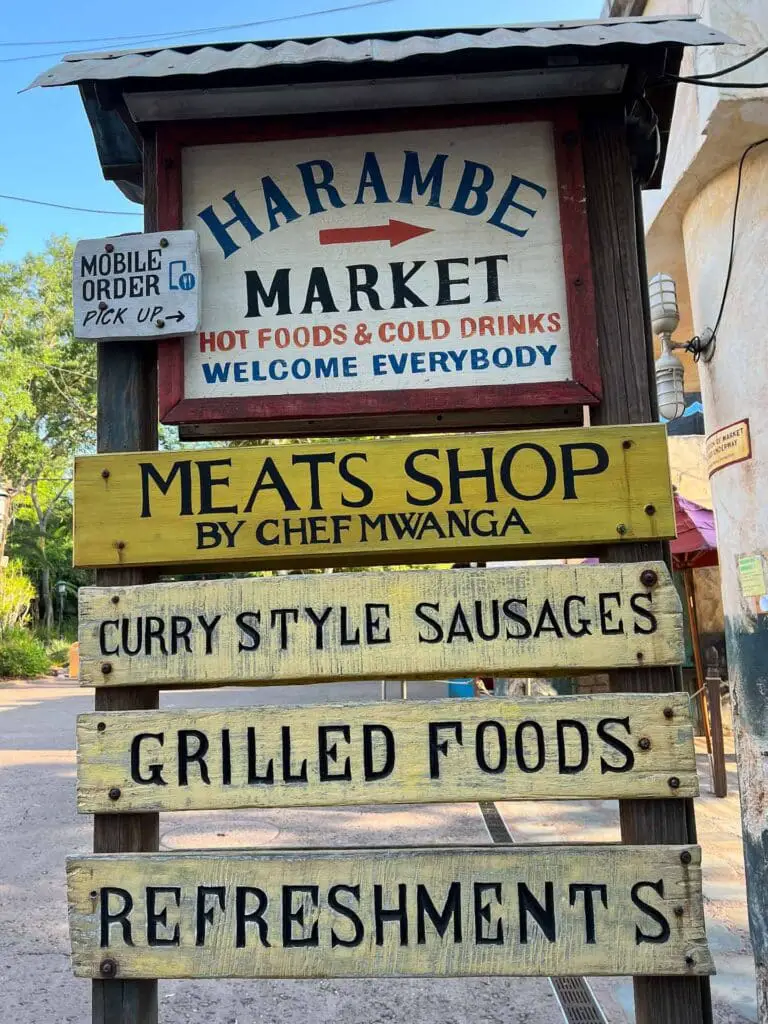 Harambe Market sign, a Disney World quick service restaurant