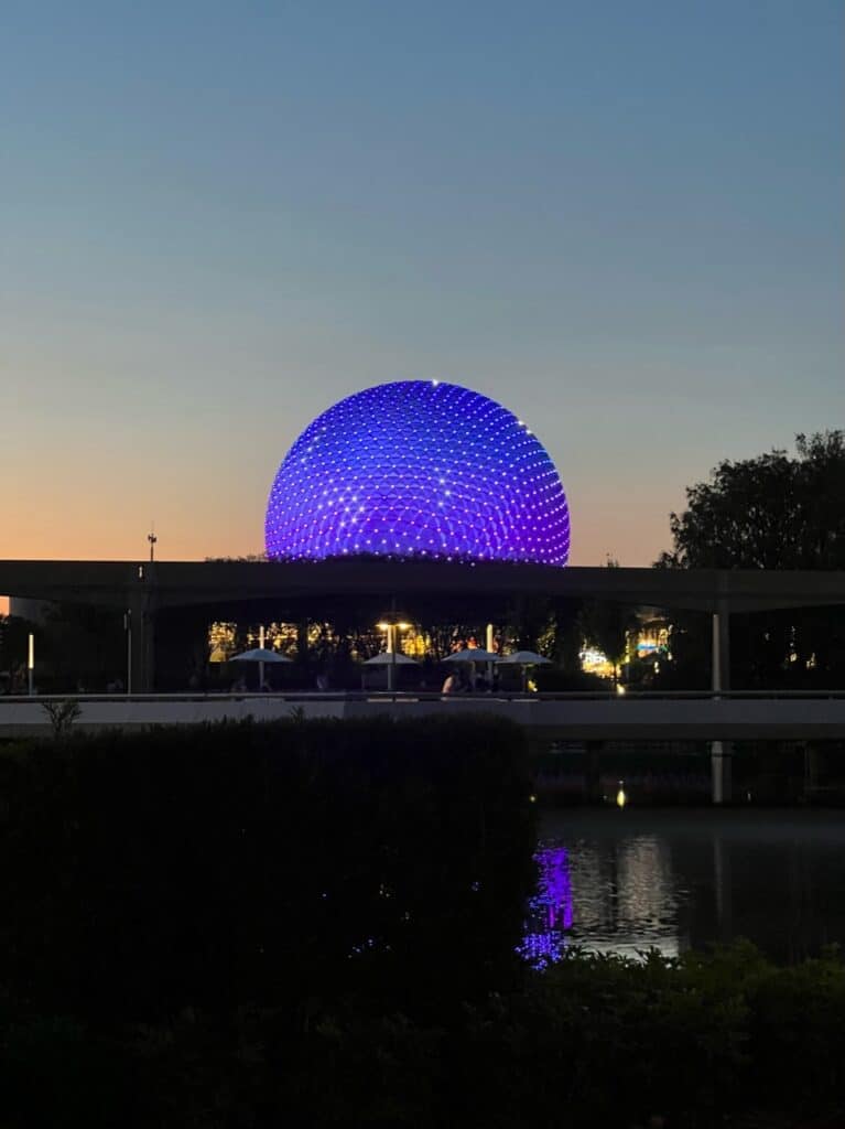 Walt Disney World's EPCOT Park as seen at night