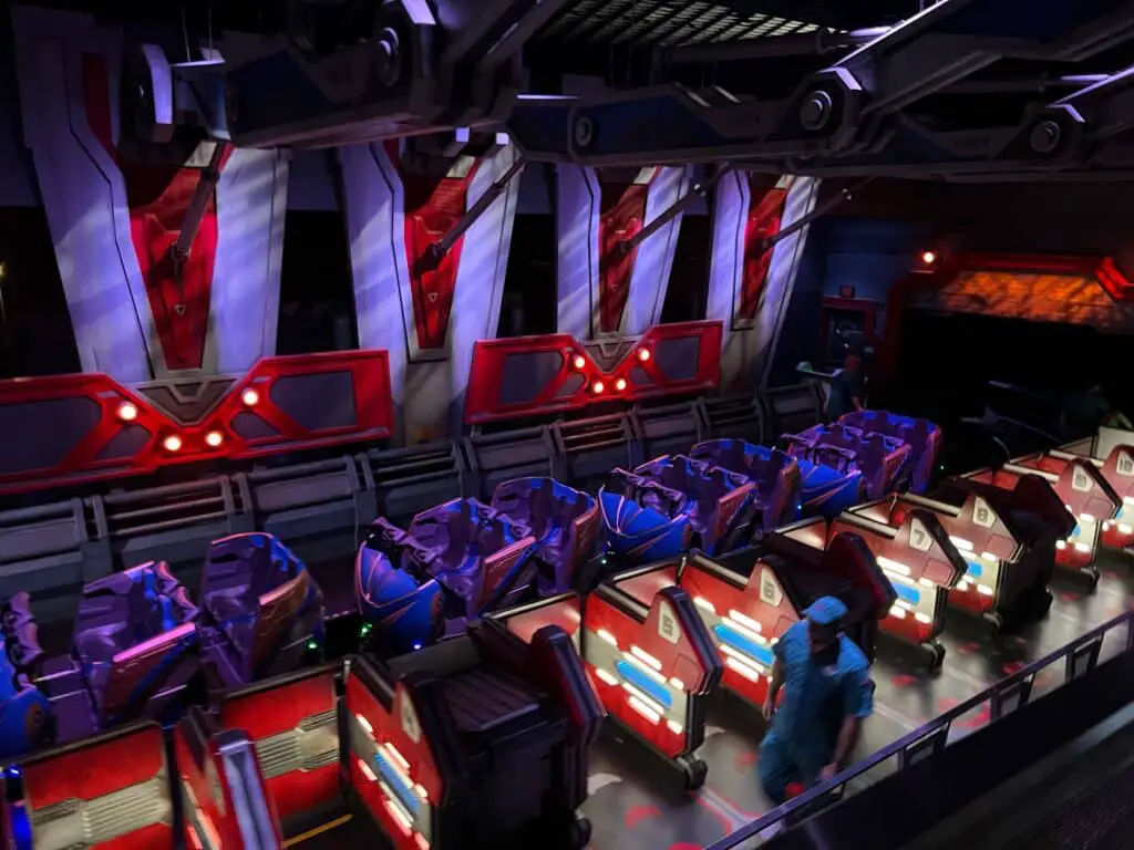 Interior of the Guardians of the Galaxy Ride