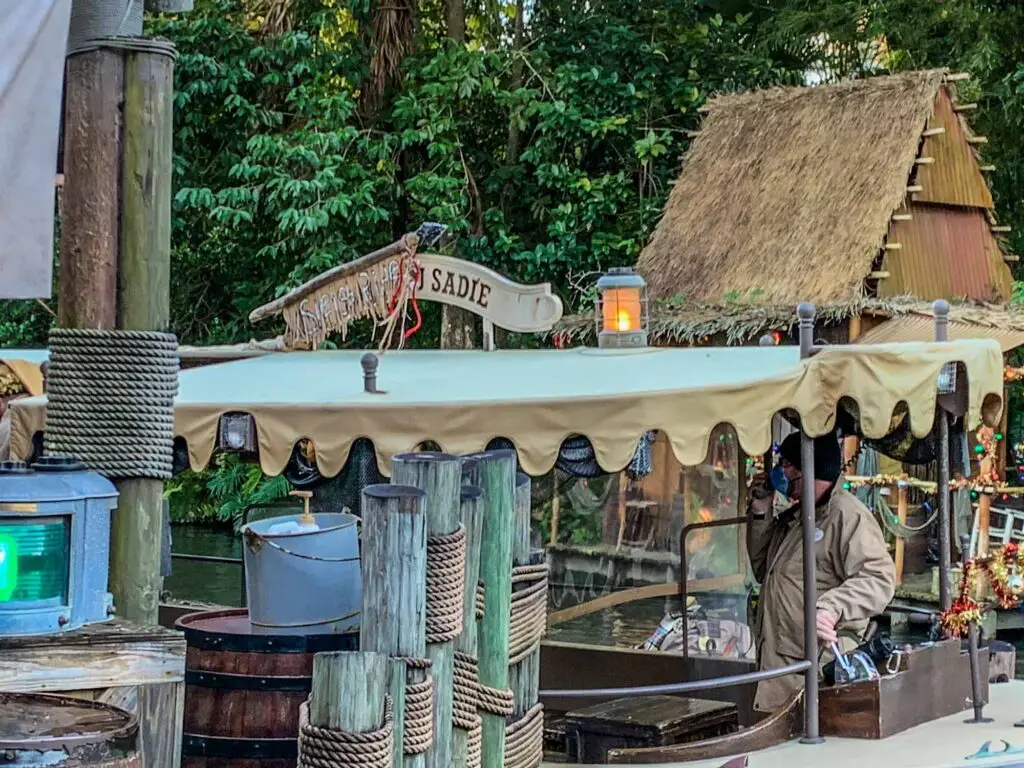 Boat Approaching the Dock on the Disney World Jungle Cruise Ride