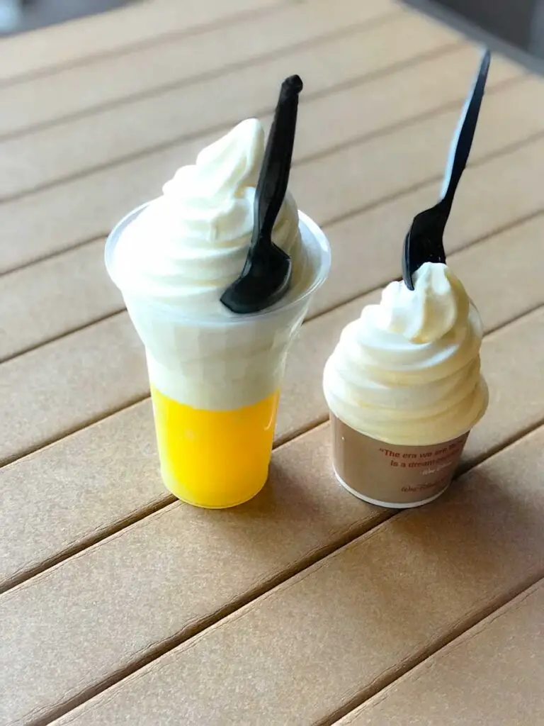 Regular Dole Whip and Dole Whip Float at Disney World