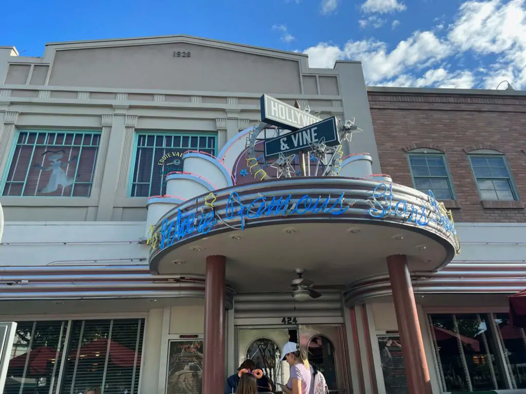 Hollywood and Vine restaurant, one of the establishments includied in the 2023 Disney World dining card promotion.