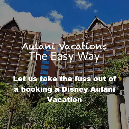 Disney Aulani with text on top inviting users to simplify Aulani vacation.