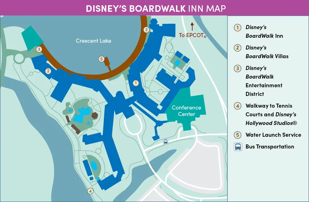 Map of Disney World Boardwalk Inn resort