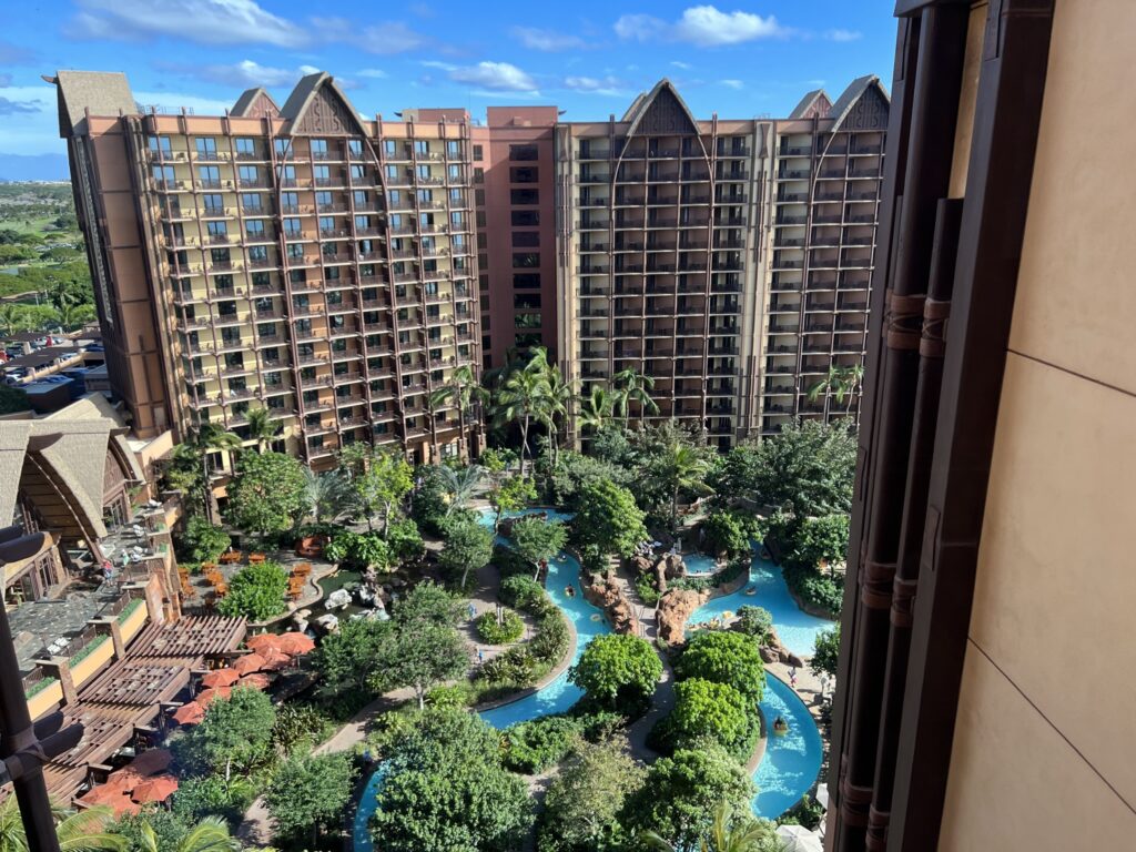 Disney Aulani Hawaii as seen from the 15th floor.