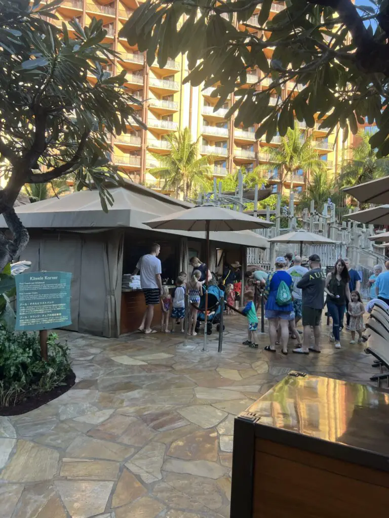 Towel cabana at Disney AUlani Hawaii