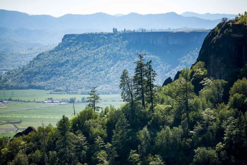 Lower Table Rock as seen from Upper Table Rock in Oregon