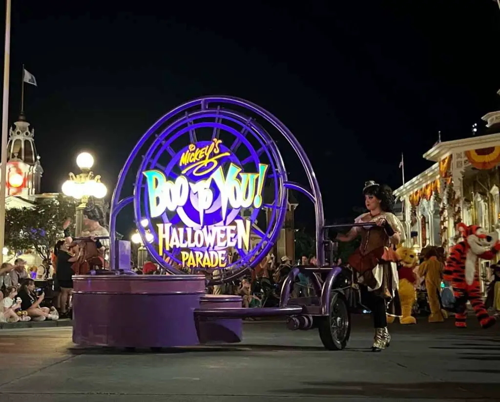 Opening parade float from Walt Disney' World's Halloween Party Parade, Boo to You.