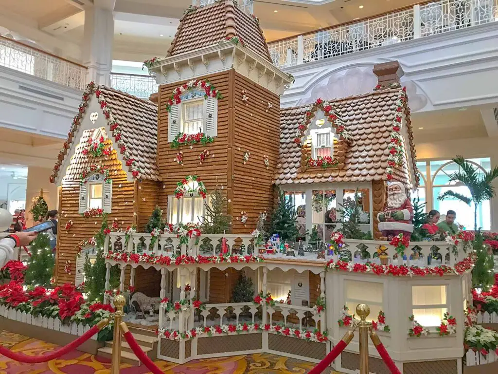 Gingerbread house celebrating the holidays at Disney World Grand Floridian Resort