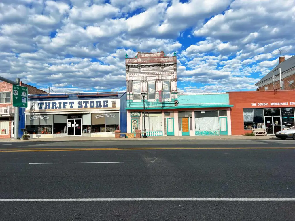 Empty Panguitch streets and buildings near Bryce Canyon.