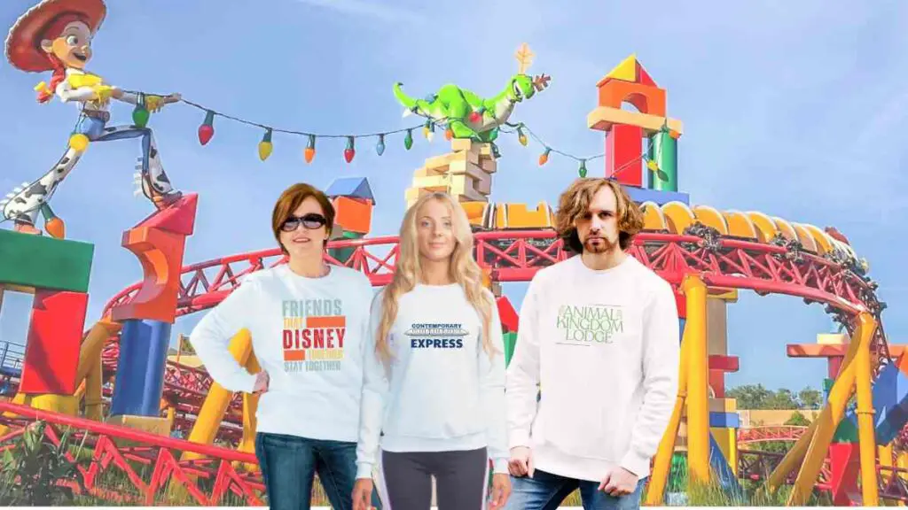 People wearing sweatshirts during January at Disney World