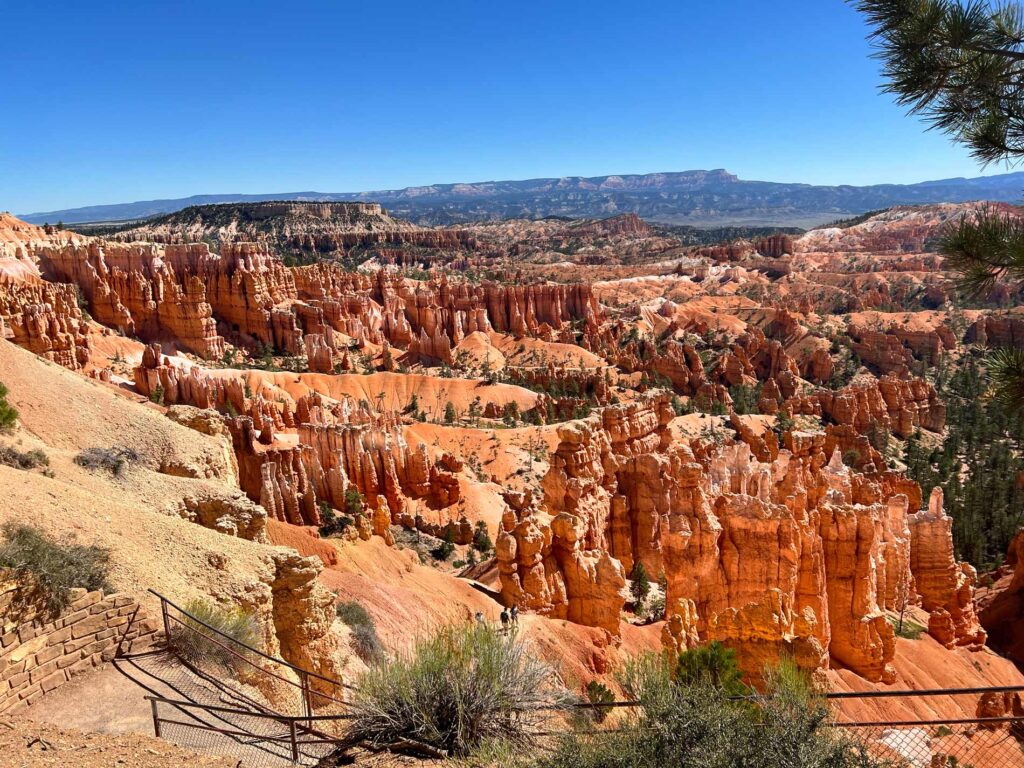 Top of the Navajo Loop trail looking down on previously trekked path in Bryce Canyon National Park.