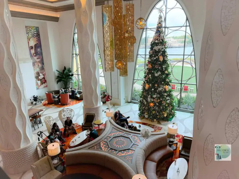 Gran Destino Tower Lobby with Christmas tree at Disney Coronado Springs Resort