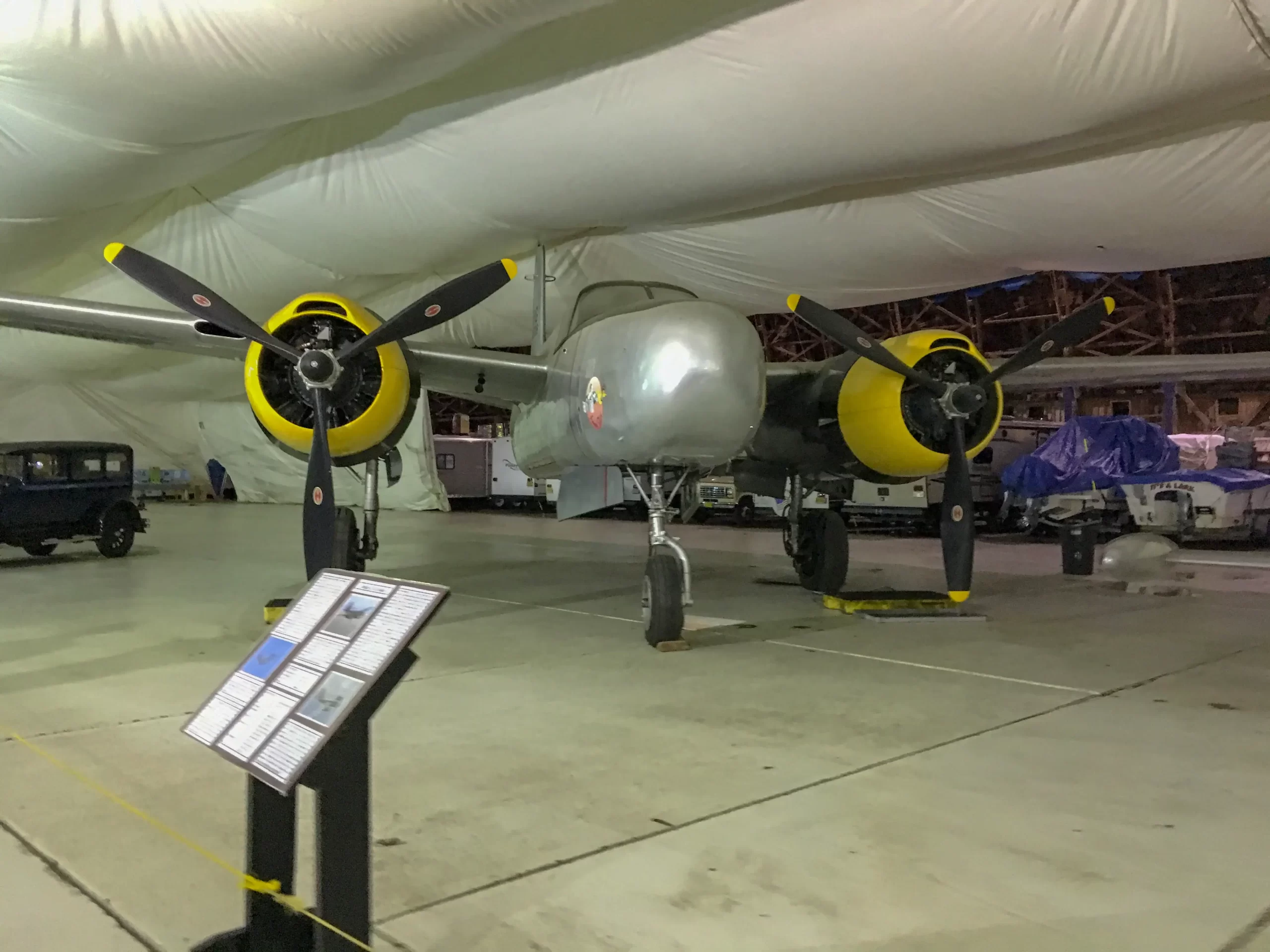 Antique war airplane in Tillamook Air Museum