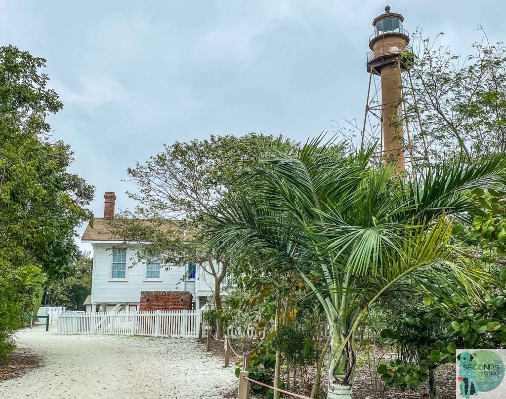 Sanibel Lighthouse with buildings