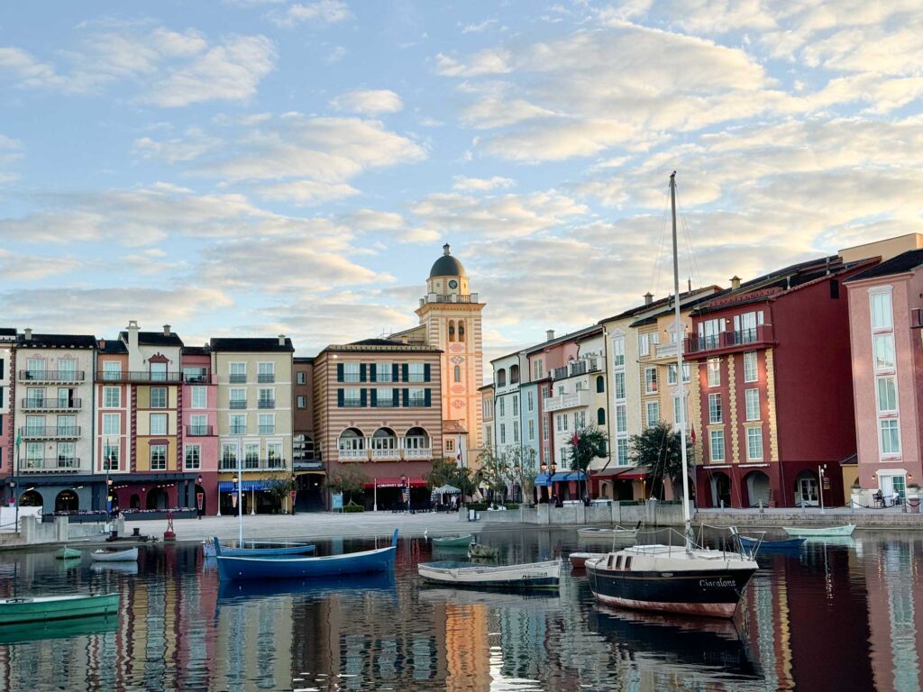 Colorful buildings in an Italian seaside environment