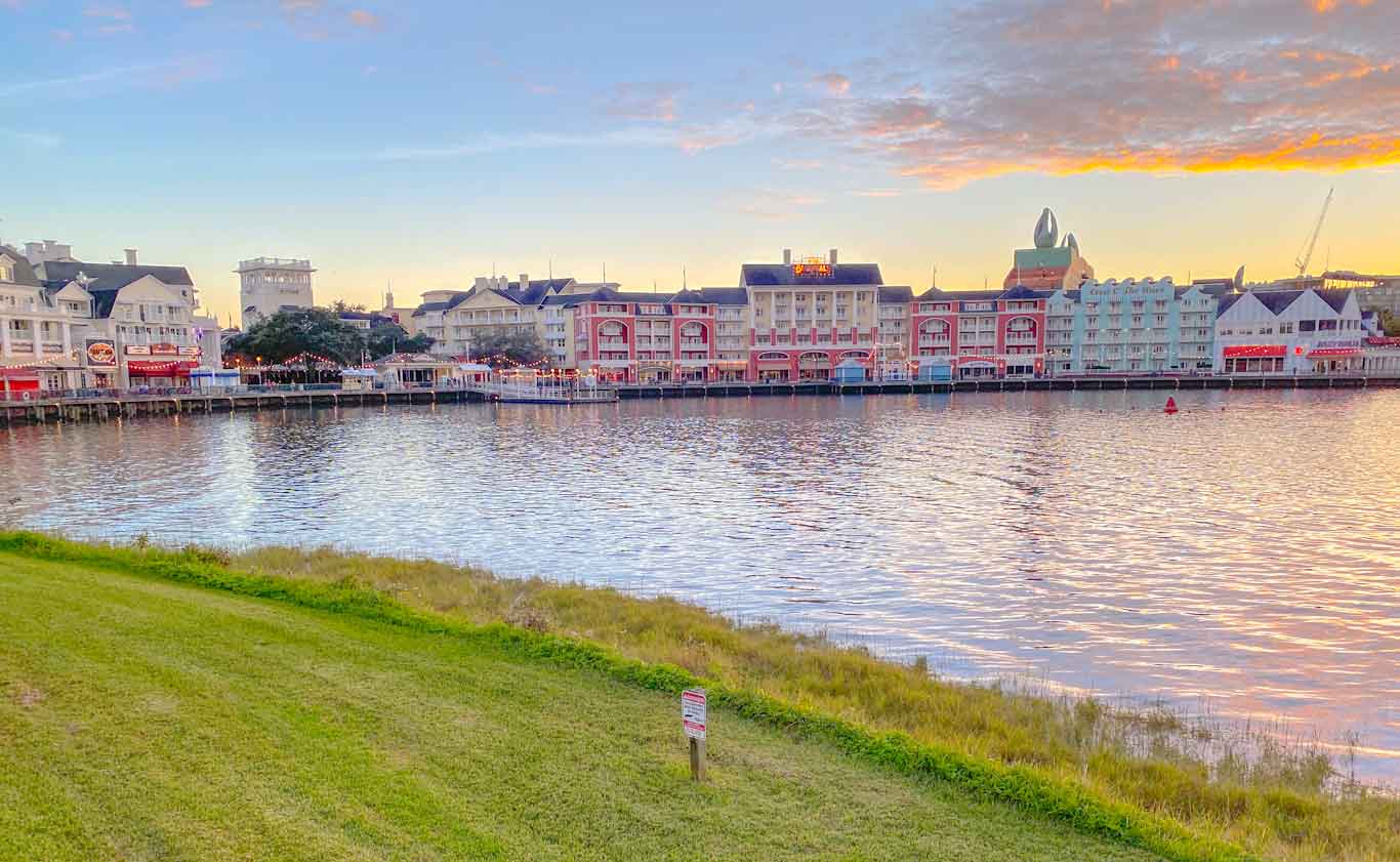 Boardwalk Inn from across the lake, a Disney hotel accommodation